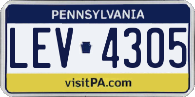 PA license plate LEV4305