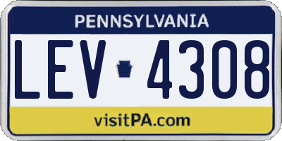PA license plate LEV4308
