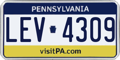 PA license plate LEV4309