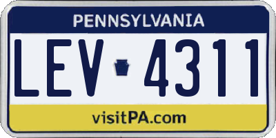 PA license plate LEV4311