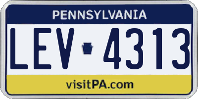 PA license plate LEV4313