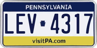 PA license plate LEV4317