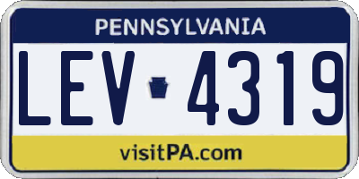 PA license plate LEV4319