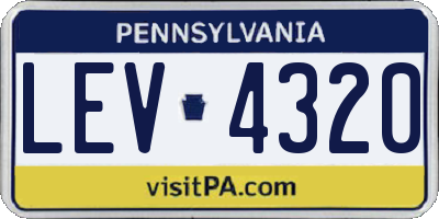 PA license plate LEV4320