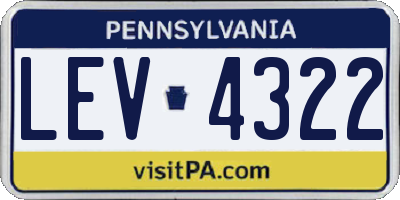 PA license plate LEV4322