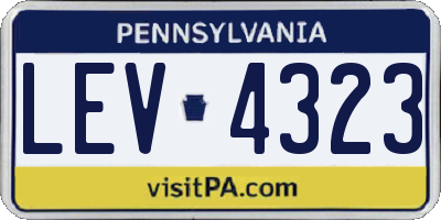 PA license plate LEV4323