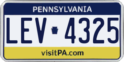 PA license plate LEV4325