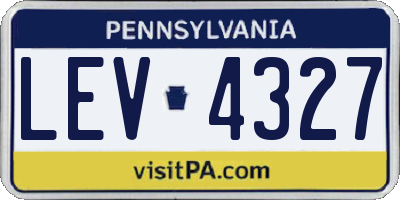 PA license plate LEV4327