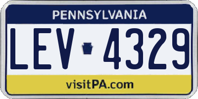 PA license plate LEV4329