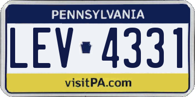 PA license plate LEV4331