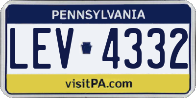 PA license plate LEV4332
