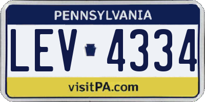 PA license plate LEV4334