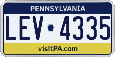 PA license plate LEV4335