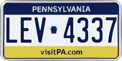 PA license plate LEV4337