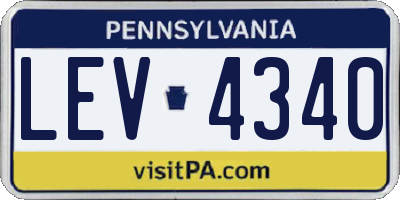 PA license plate LEV4340