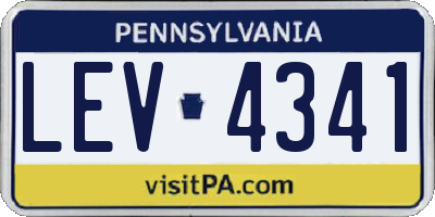 PA license plate LEV4341