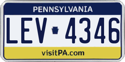 PA license plate LEV4346
