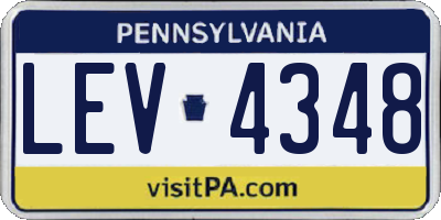 PA license plate LEV4348