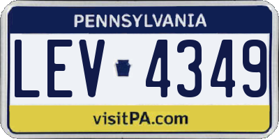 PA license plate LEV4349