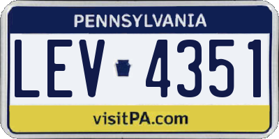 PA license plate LEV4351