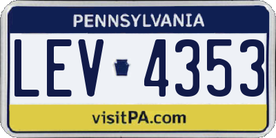 PA license plate LEV4353