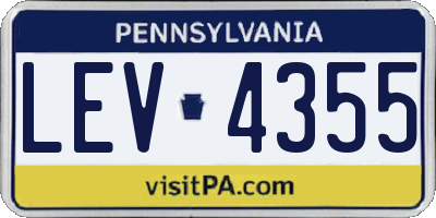 PA license plate LEV4355