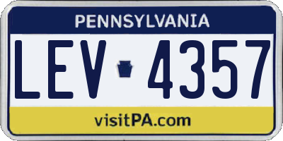 PA license plate LEV4357
