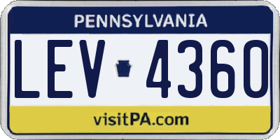 PA license plate LEV4360