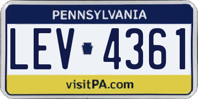 PA license plate LEV4361