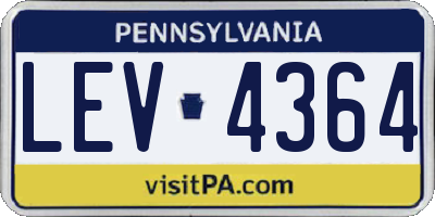 PA license plate LEV4364
