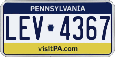PA license plate LEV4367