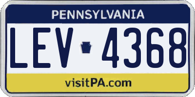 PA license plate LEV4368
