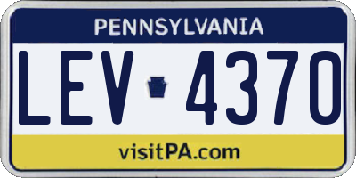 PA license plate LEV4370