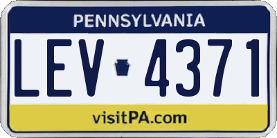 PA license plate LEV4371