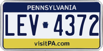 PA license plate LEV4372
