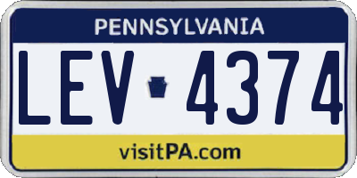 PA license plate LEV4374