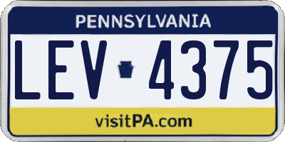 PA license plate LEV4375
