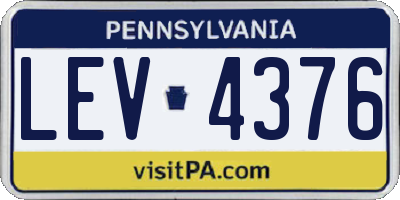 PA license plate LEV4376