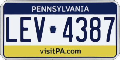 PA license plate LEV4387