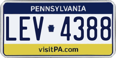 PA license plate LEV4388