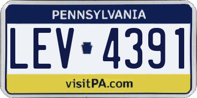 PA license plate LEV4391