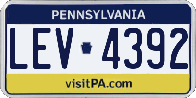 PA license plate LEV4392