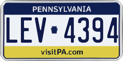 PA license plate LEV4394
