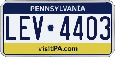 PA license plate LEV4403