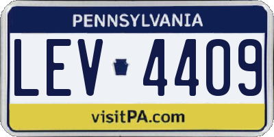 PA license plate LEV4409
