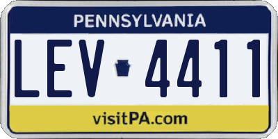 PA license plate LEV4411