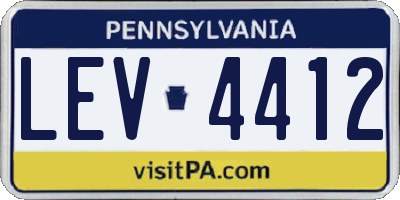 PA license plate LEV4412