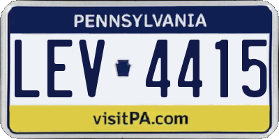 PA license plate LEV4415