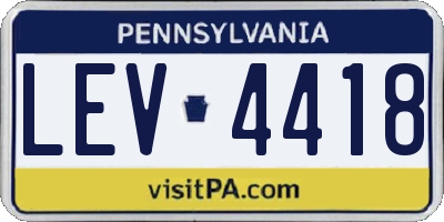 PA license plate LEV4418