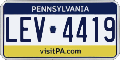 PA license plate LEV4419